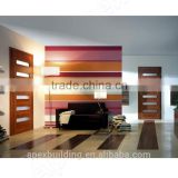 African Solid sustainable Mahogany 4 rectangle lite door with laminated /frosted glass