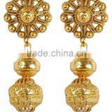 Indian Gold Plated Chain Necklace With Earrings Set For Girls/Women thumbnail-6