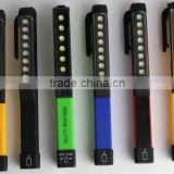 bright 8 LED work lamp pen shape Pocket Clip penlight with magnet