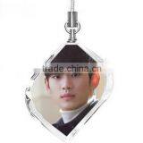 Cheap 3d Laser Engraved Photo Crystal Keychain
