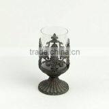 100098MC-engraved Pillar Metal Candle Holder thumbnail-1
