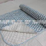 Hand Quilted Cotton Crib Size Quilt/Blanket Hand Block Printed Baby Quilt Kids Bedding thumbnail-3