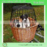 Cheap Factory Made Wicker Pet Basket For Bike Wicker Dog Bicyle Basket thumbnail-1
