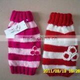 Cuter Striped knitting Flower Dog Sweaters