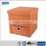 Home Furniture Foldable Storage Ottoman With Drawers for Living Room