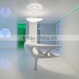 Small Solid Surface Light Semi-round Office Reception Desk