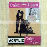 Silhouette Bride and Groom Mr & Mrs Wedding Acrylic Cake Topper Anniversary thumbnail-4