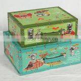 Shabby Chic Decorative Painted Antique Wooden Storage Trunk thumbnail-1