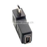 Left Angle Micro USB Male to Mini USB Female Adapter thumbnail-2