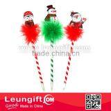 novelty father christmas pen with feather for promotion