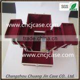 PVC Leather Panel Display Cheap Portable Professional Aluminum Combination Lock Cosmetic Case thumbnail-1