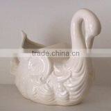 swan design novelty ceramic planter