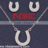 Hot Sale Brand Name Design Classic 925 Silver Jewelry Set,imitation Slver cz Jewelry Set for Tredny Girls, U Design Jewelry thumbnail-1