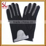 Knitted Wool And Leather Gloves Wool Women's Gloves Black Grey Blend thumbnail-2