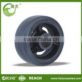 rubber wheel with cast iron center