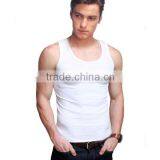 2016 Top Crop Men Vest Plain White Vest Tops White Cotton Loose Black Top thumbnail-1