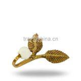 Ceramic brass leaves Designer Hook Knob