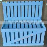 Customized Wooden Fruit Crate Boxes,blue Painting Crate,painted Light Blue Crate Box thumbnail-2
