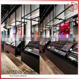 Chrome Black Color Metal Cosmetic Display Furniture