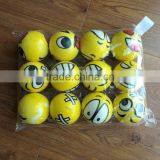 High Quality Hot Sell Mini PU Ball Toys With Emoji Printing Play Ball Yellow Ball Toys For Kids Children thumbnail-2