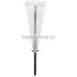 28"-57" Length Telescopic Steel Garden Rake 15 Tine Adjustable Garden Leaf Rake With 1pair Work Gloves (Zinc Coated) thumbnail-5