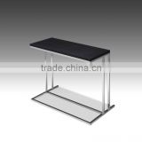 Modern Fashion Simple Style Stainless Steel Metal Console Table Wood Top Designs