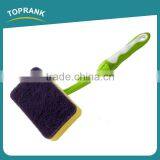 Toprank Durable Super Decontamination Kitchen Sponge Brush Dish Pan Cleaning Non-scratch Sponge Scouring Pad With TPR Handle thumbnail-3