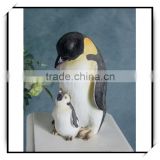 Simulation north pole mother penguin polyresin abstract sculpture