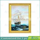 Handmade Modern Sea and Boat Scenery Canvas Oil Painting thumbnail-1