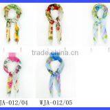Children Girls Fashion Short Tulle Scarf Tulle Flower Print Hemming Scarf thumbnail-6