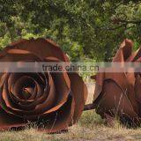 Famous Metal Art Theme Park Flora Large Roses Garden Corten Steel Sculpture thumbnail-2