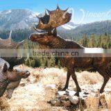 Art Garden Decor Life Size Bronze Casting Bull Moose Statue for Large Garden Decoration thumbnail-2