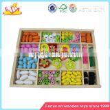 Wholesale DIY Beautiful Wooden Big Beads Toy Funny Baby Wooden String Big Beads Toy W11E007 thumbnail-2