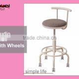 Adjustable Height Movable Studio Footrest Kitchen Swivel Bar Chair With Wheel