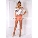 Floral Print off Shoulder Fancy Top Hot Sale Saree Blouse Patterns thumbnail-5