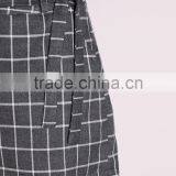 Summer Fashion Grey Double Belted Check Cheap Shorts OEM Service thumbnail-5