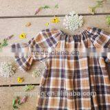 Hot Selling Children Clothes Frock Design Plaid 100% Cotton Fancy Kids Summer Dress thumbnail-2