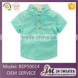 High Quality Plain Blue Cotton Polo Shirt Kindergarten Primary School Uniform thumbnail-3