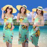 2015 Deep V Wrap Chiffon Swimwear Bikini Cover Up Beautiful Women Swimwear SV001144 thumbnail-3
