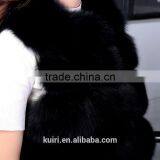 Brand Design 2016real Fox Fur Vest Outerwear Fur Overcoat Long Design O-neck Sweater Vest Waistcoat Women's thumbnail-6