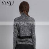 American Winter Autumn Women Turtleneck Color Block Cashmere Pullover Sweater thumbnail-3