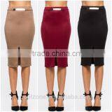 Elasticized Waist Bodycon Fit Pencil Skirt Ladies Office Skirt Wholesale thumbnail-1