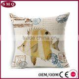 Wholesale Printing Custom Fish Natural Linen Cushion Cover thumbnail-2