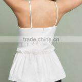 Polyester Camisole Backless Ruffles Solid White Size:XXL Sold By PC thumbnail-2