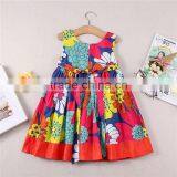 Casual Style Full Printing Summer Soft Girls Cotton One Piece Dress thumbnail-2