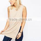 Guangzhou Shandao OEM Wholesale Casual Summer 95% Cotton 5% Spandex Blank Breathable Quick Dry Fitness Women Open Side Tank Top thumbnail-2