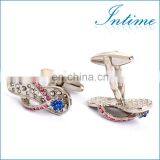 Jewel Encrusted Rhinestone Slipper Shirt Men Cufflinks