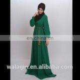 Long Sleeve Maxi Muslim Dress for Woman,chiffon Dress