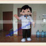 White T-Shirt Boy Mascot Costume thumbnail-1