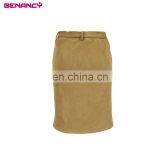 American Apparel Ladies Suede Pencil Bodycon Knee Length Skirt thumbnail-3